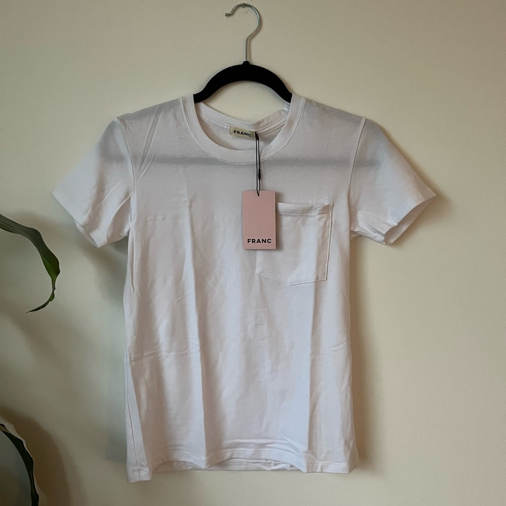 NWT FRANC Pocket Crewneck - White